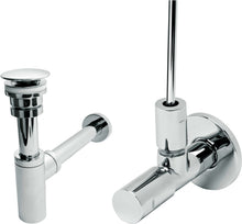 Aansluitset handenwasser chr rond+overloop
