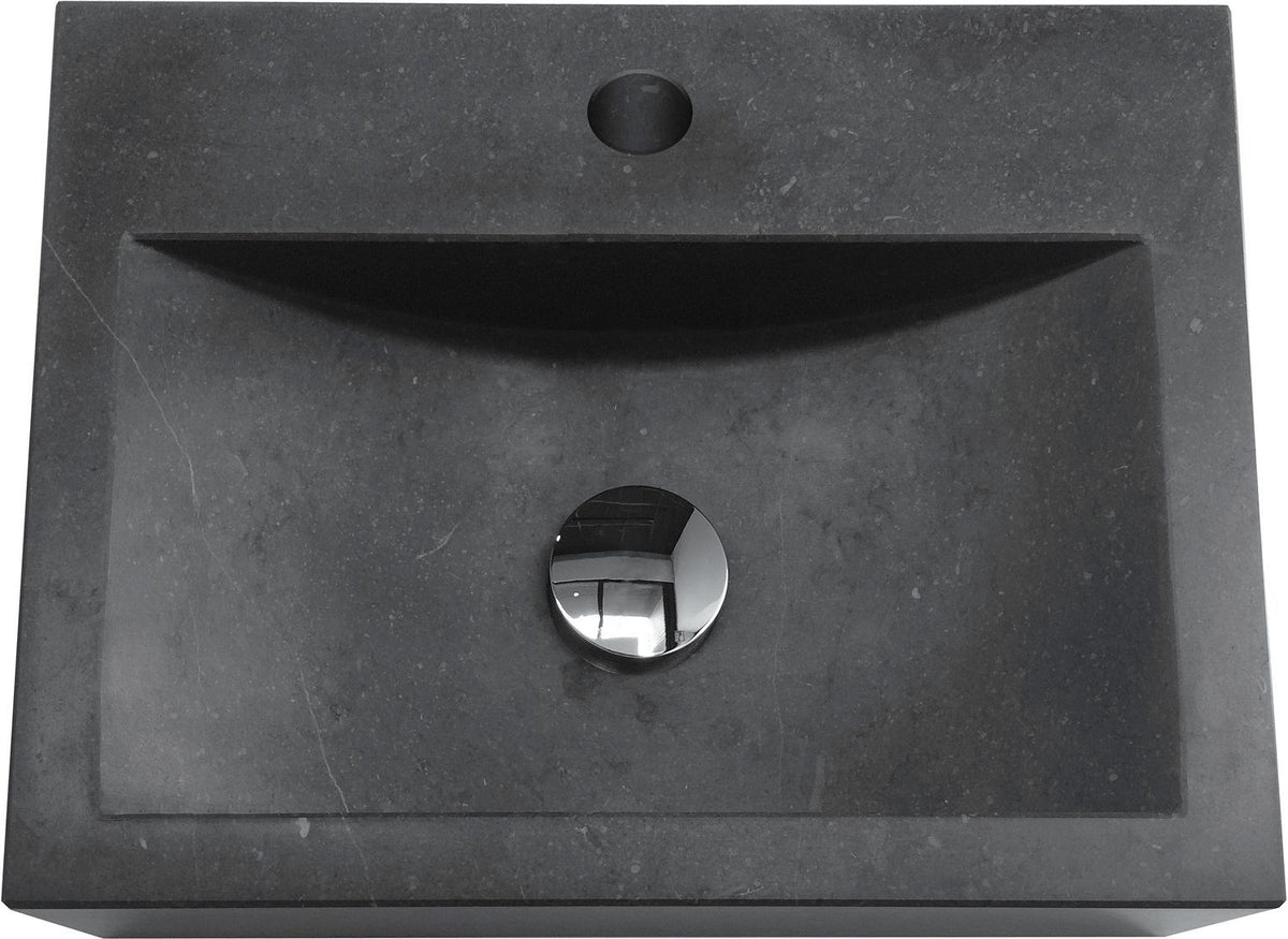 Lavabo aquitaine plus z.ophanging+krepine L60D45H10 blauwe Steen met kraangat