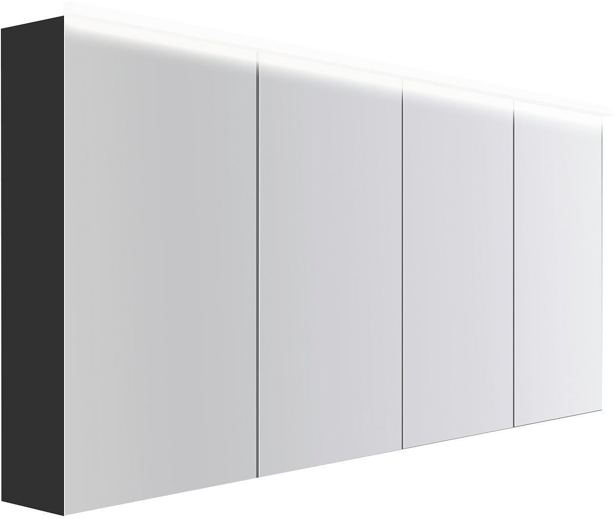 SPIEGELKAST COFFEE 4 DEUREN 1800MM 4250K GRAFIET ZACHT MAT