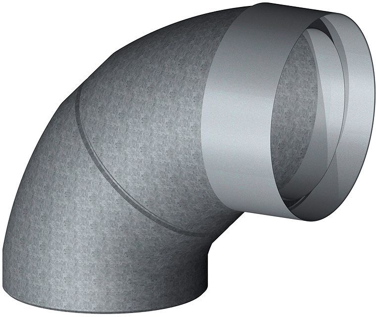 Geisoleerde bocht+koppeling d-ventilatie 180-210MM 90° epp