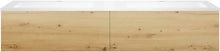 SOUS MEUBLE COFFEE 2 TIROIRS 160 DUO CHENE URBAN +DOUBLE LAVABO EN MARBRE SYNTHETIQUE BLANC MAT