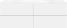 SOUS MEUBLE COFFEE 4 TIROIRS 160 DUO BLANC MAT +DOUBLE LAVABO BLANC