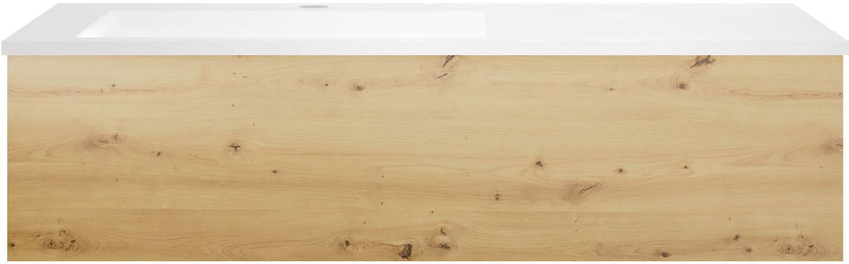 ONDERBOUW COFFEE 1 LADE 120 EIKEN DECOR URBAN+WASTAFEL KUNSTMARMER LINKS MAT WIT