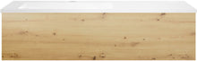 SOUS MEUBLE COFFEE 1 TIROIR 120 CHENE DECOR URBAN+LAVABO EN MARBRE SYNTHETIQUE GAUCHE BLANC MAT