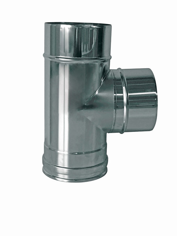 Inox enkelwandige T 90° 150MM