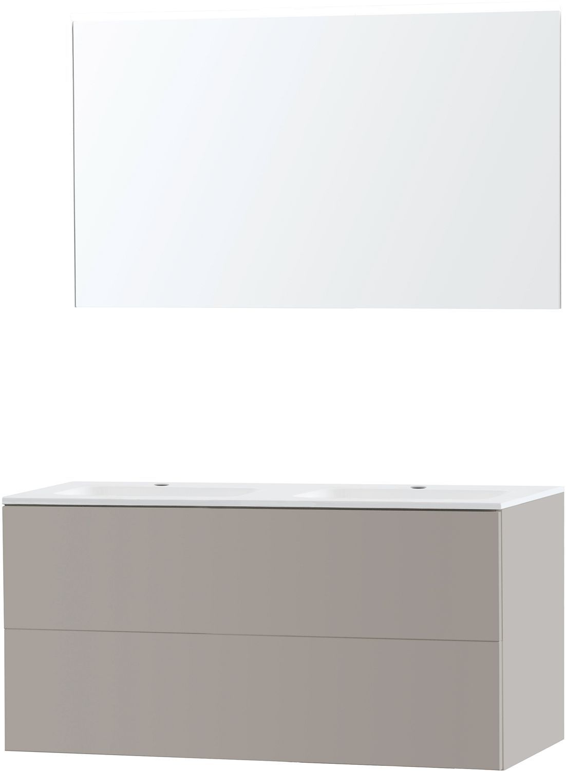 MEUBEL PURO DUO GRIJS 120 KUNSTMARMER SPIEGEL