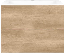 Onderbouw COFFEE 2 lades 80 eiken Decor kasjmier +wastafel porselein wit