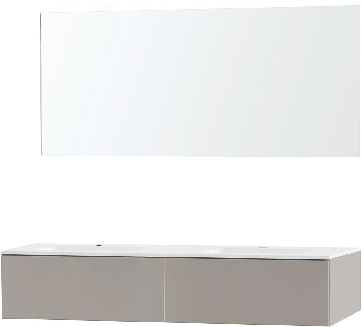 MEUBEL PURO DUO GRIJS 160 1 LADE KUNSTMARMER SPIEGEL