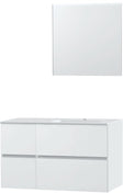 MEUBLE MOLTO POUDRE BLANC 105 DROITE MARBRE SYNTHETIQUE MIROIR