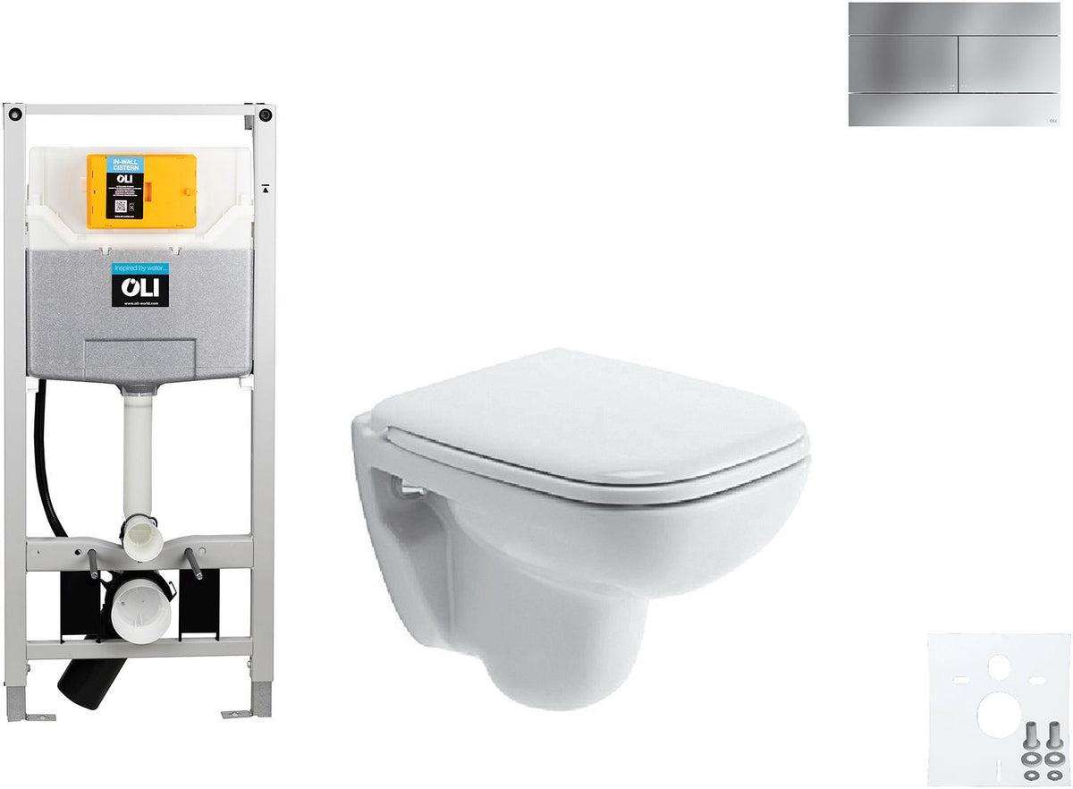 Wallfix oli hangwc d-code compact Duravit code slim mat chroom, wc-inbouwframes — SKU DESCO-702147