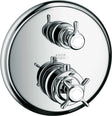 Afwerkset thermostaat+omsteller montreux Axor kruis geborsteld nikkel
