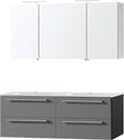 MEUBLE COMBO UNI ARDOISE 140 MARBRE SYNTHETIQUE ARMOIRE TOILETTE