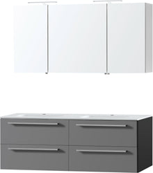 MEUBLE COMBO UNI ARDOISE 140 MARBRE SYNTHETIQUE ARMOIRE TOILETTE