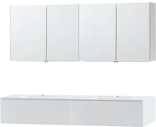 MEUBLE PURO DUO BLANC 180 1 TIROIR MARBRE SYNTHETIQUE ARMOIRE TOILLETTE