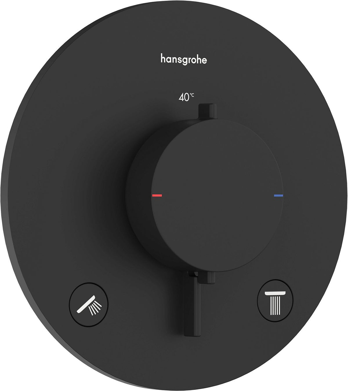AFWERKSET THERMOSTAAT+2 STOPKRANEN ECOSTAT COMFORT S MAT ZWART