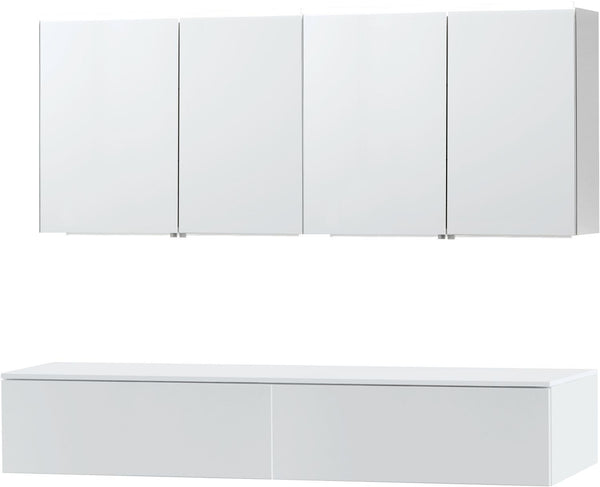 Meubel puro duo wit 180 1 lade Solid opbouw spiegelkast