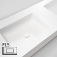 TABLET TAILOR TOP DUBBELE LAVABO LINKS FLS 200CM SOLID XONYX WIT