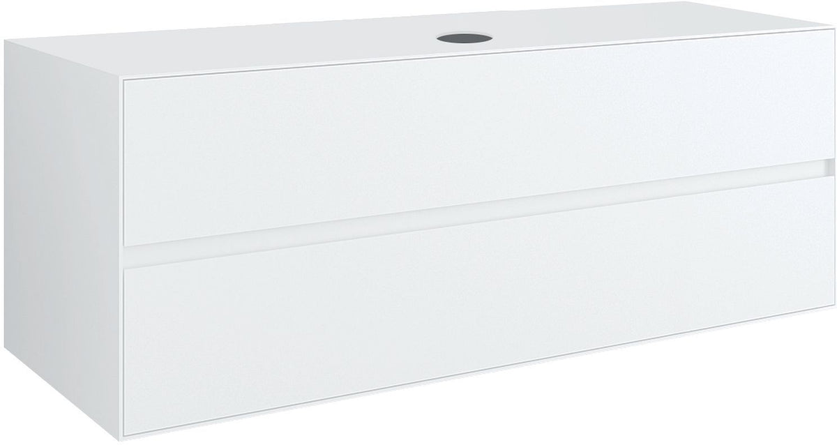 Onderbouw 2LADES+TABLET voor opbouwlavabo centraal tenso 140CM zonder kraangat wit