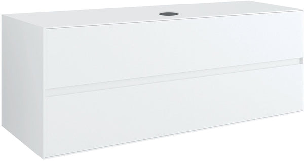 Onderbouw 2LADES+TABLET voor opbouwlavabo centraal tenso 140CM zonder kraangat wit