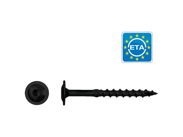 Pfs+screw flenskophoutschroeven T40 8x50 mm zwart 6 stuks