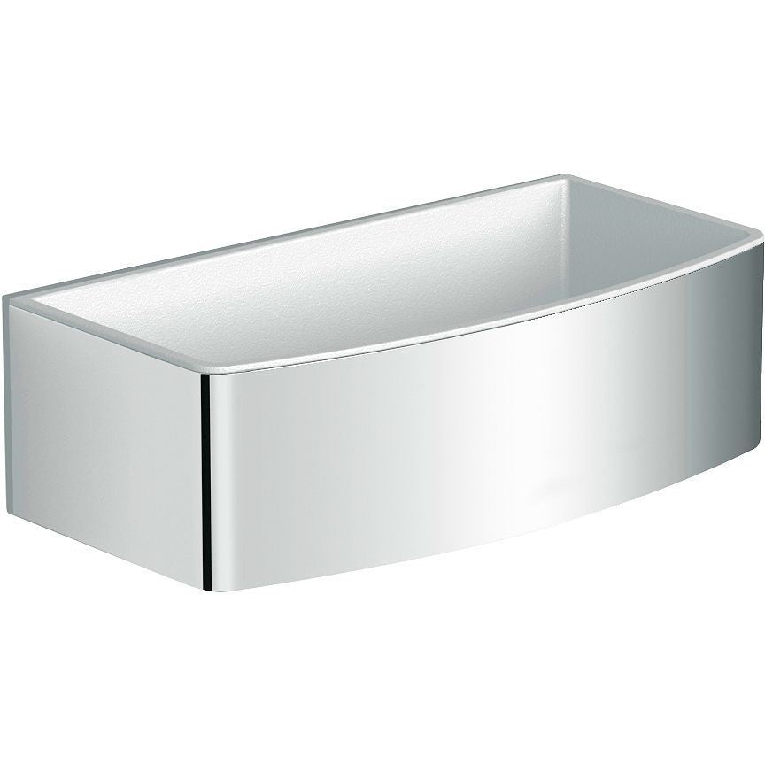 Fles en sponshouder design PASPARTOE 22X11X7 wit-chroom
