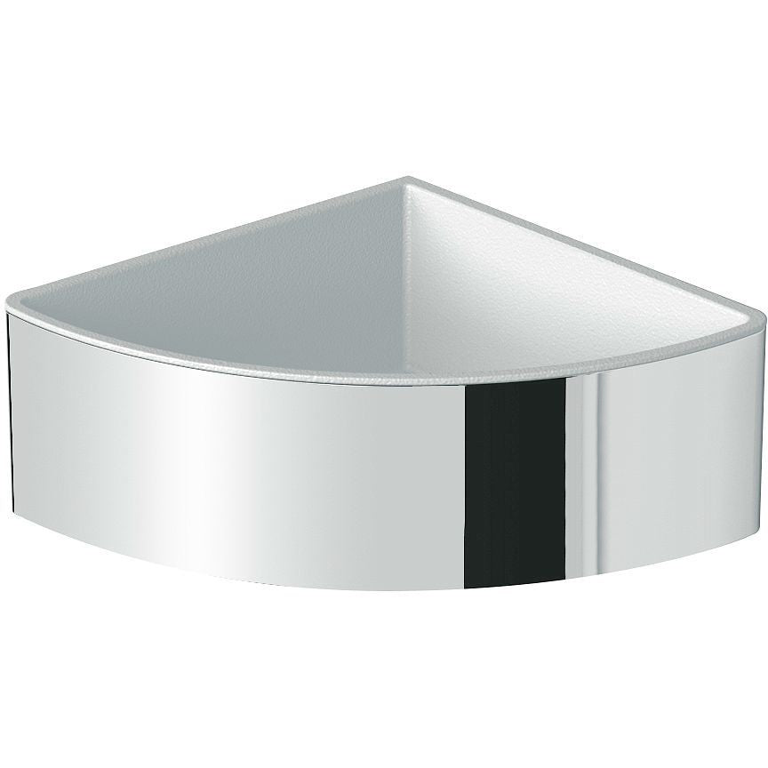 Fles en sponshouder hoek design PASPARTOE 16X17X7 wit-chroom