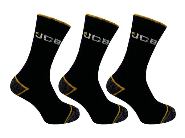 JCB werksokken 39-43 zwart/geel 3 paar