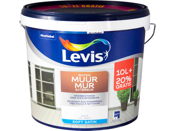 Levis gevelverf zijdeglans 12l wit