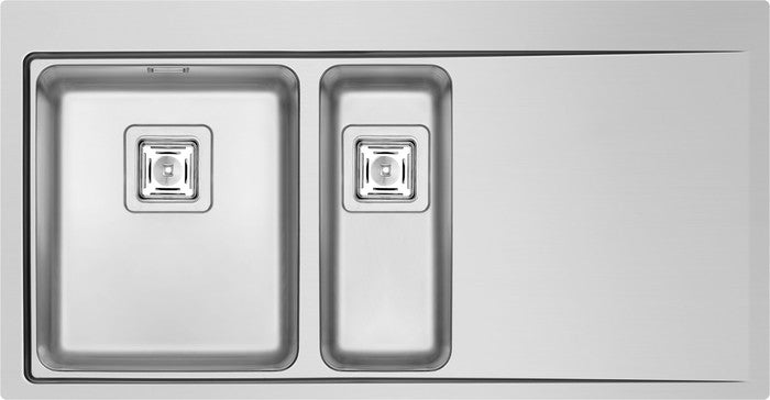 go by van marcke titania evier 100x50cm d92 1 5 bac inox scotch brite