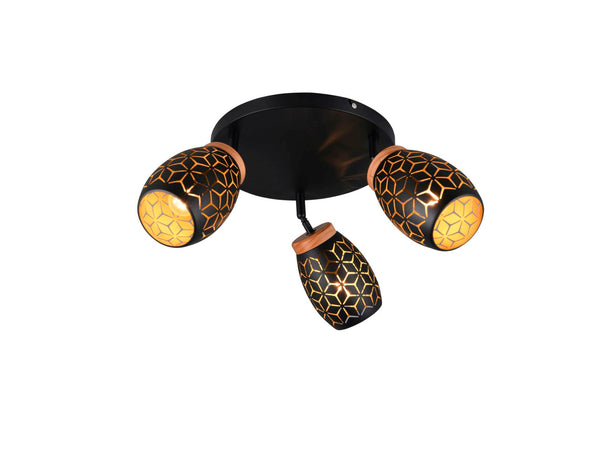 Reality Bidar plafonnier E14 3x4 W noir/or