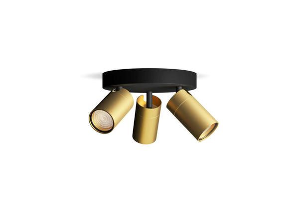Philips Idris spot de plafond LED GU10 3x5 W noir/or