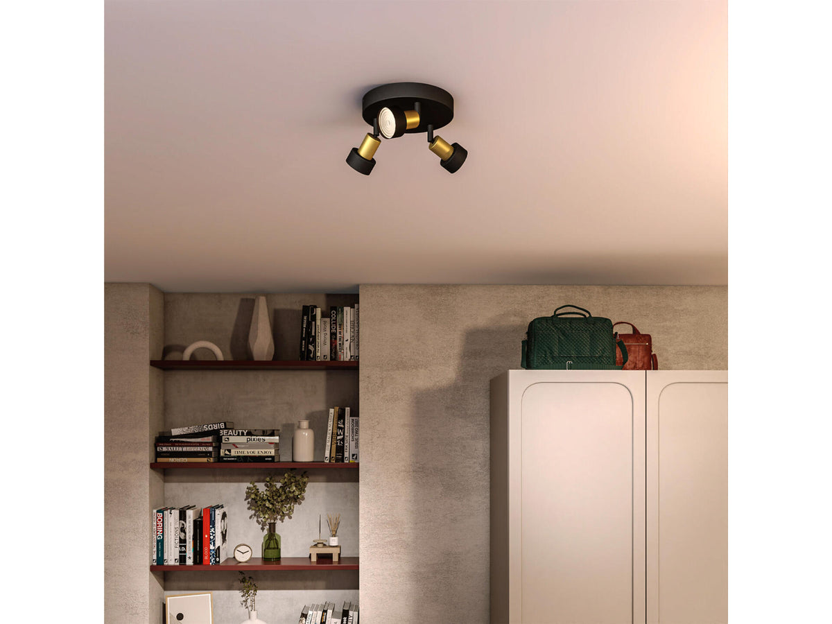 Philips Conduit LED plafondspot GU10 3x35 W zwart/goud