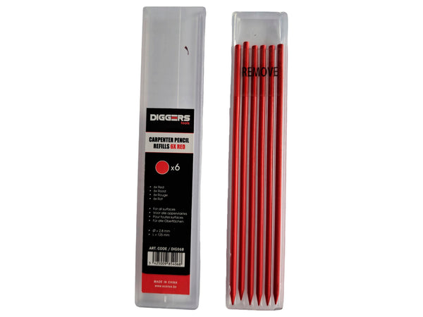 Diggers marqueur graphite mines rouge 6 pièces