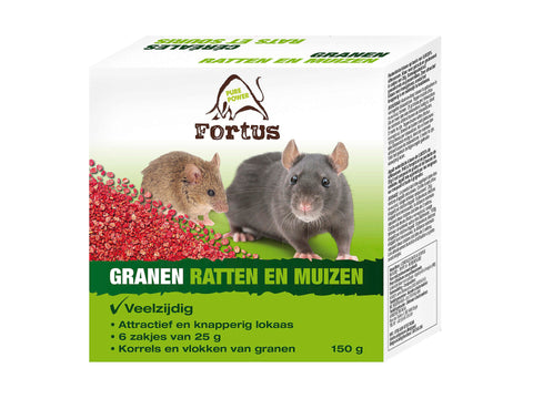 Fortus granen tegen ratten en muizen 6x25 g