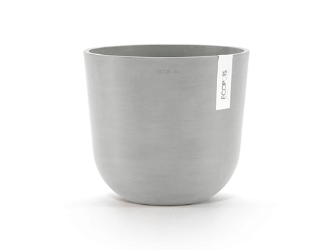 Ecopots Oslo bloempot 25cm wit/grijs, kunststof & plastic bloempotten — SKU COLOS-955240, EAN 5413724316916