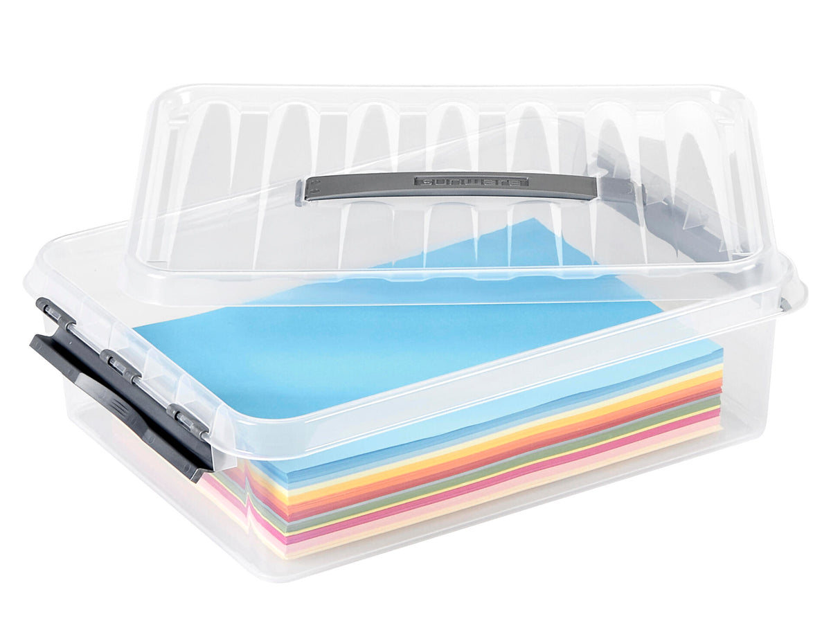Sunware Q-line opbergbox 10l transparant/grijs