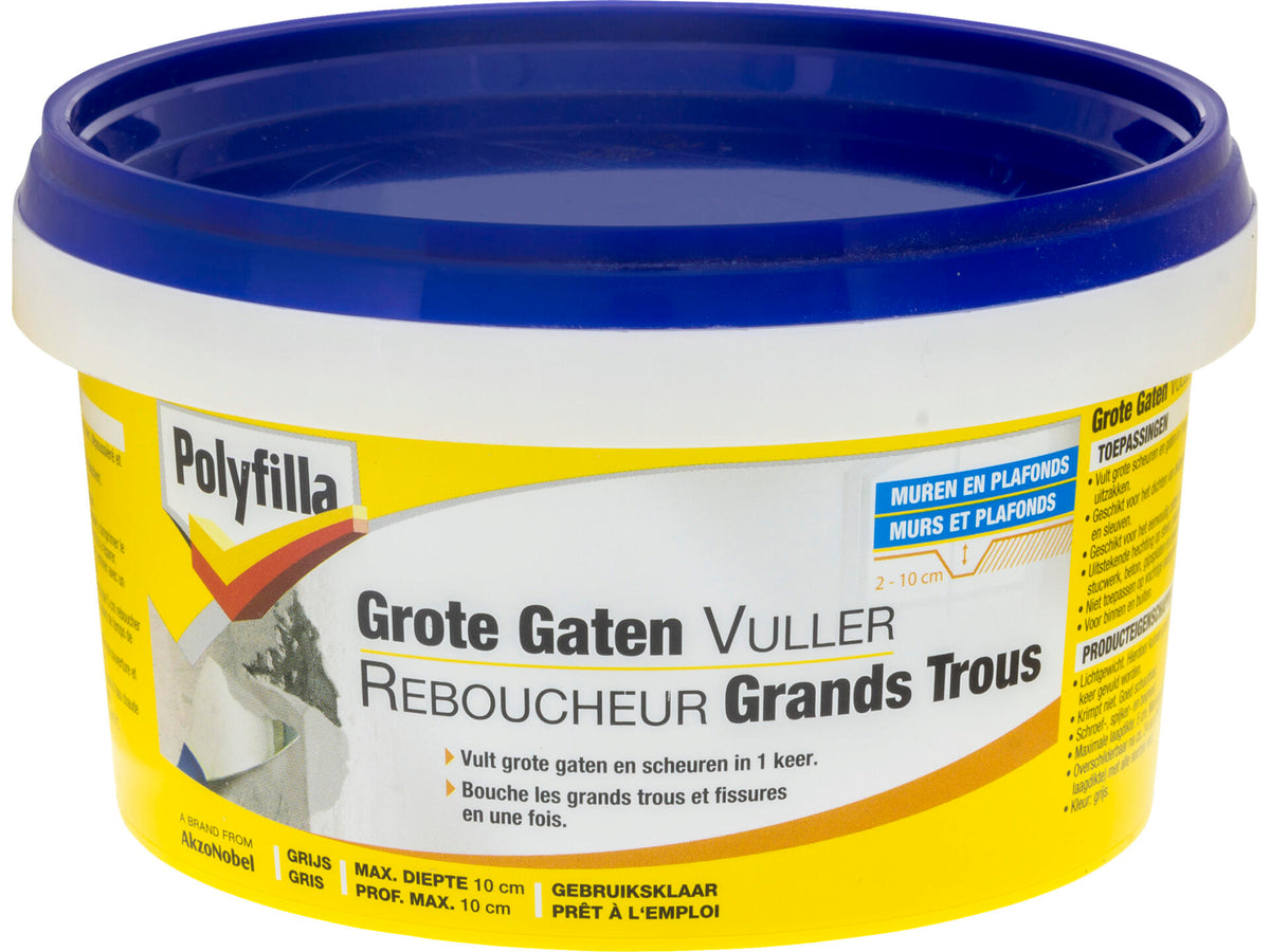 Polyfilla grote gatenvuller pasta 500g grijs