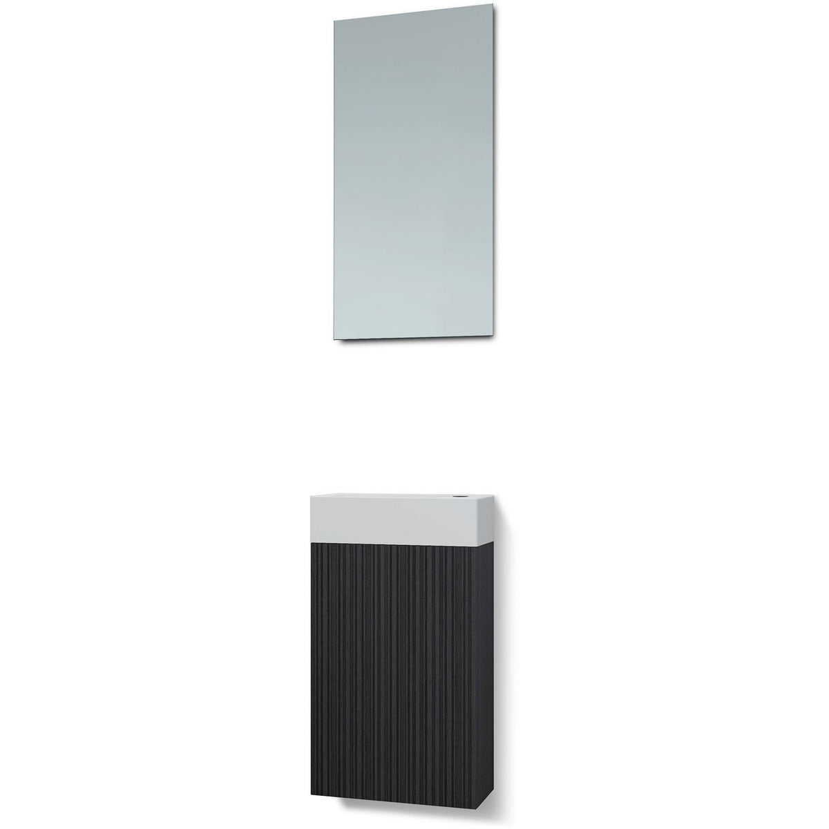 HANDENWASSER FOREST SOLID/ 1 DEUR/ SPIEGEL EIK ZWART