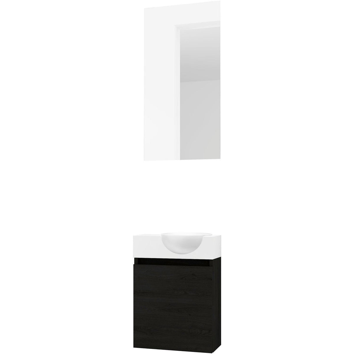 HANDENWASSER FORM MINI QUO RECHTS / 1 DEUR/ SPIEGEL GRAPHIT EIK