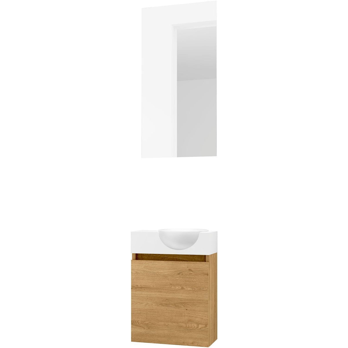 HANDENWASSER FORM MINI QUO RECHTS / 1 DEUR/ SPIEGEL NORDIC EIK