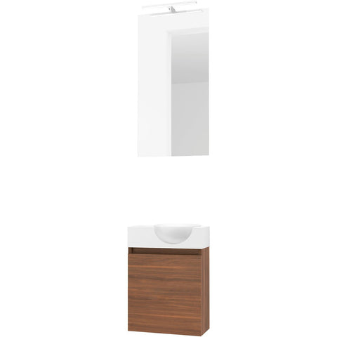 HANDENWASSER FORM MINI QUO RECHTS / 1 DEUR/ SPIEGEL VERLICHTING LED NOTELAAR