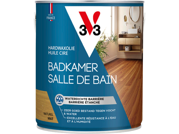 V33 hardwaxolie parket extra waterproof mat 2,5l kleurloos