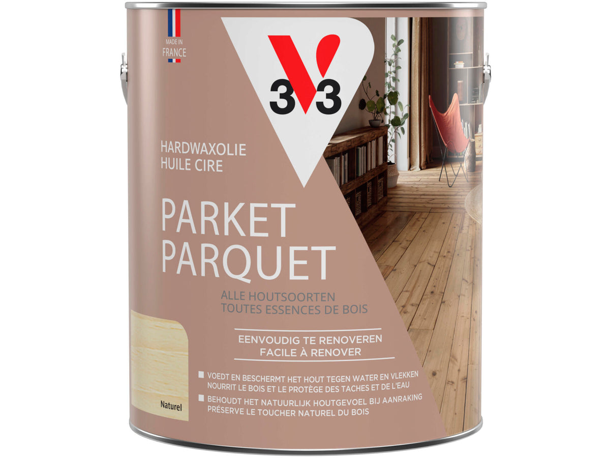 V33 hardwaxolie parket mat 2,5l kleurloos
