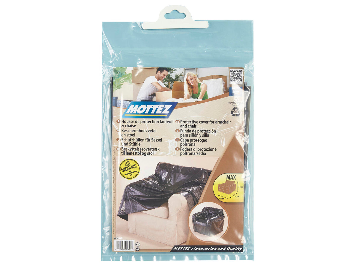 Mottez hoes voor zetel 110x110x110 cm zwart
