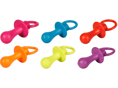 Flamingo hondenspeeltje fopspeen met geluid 12cm rubber beschikbaar in 6 kleuren