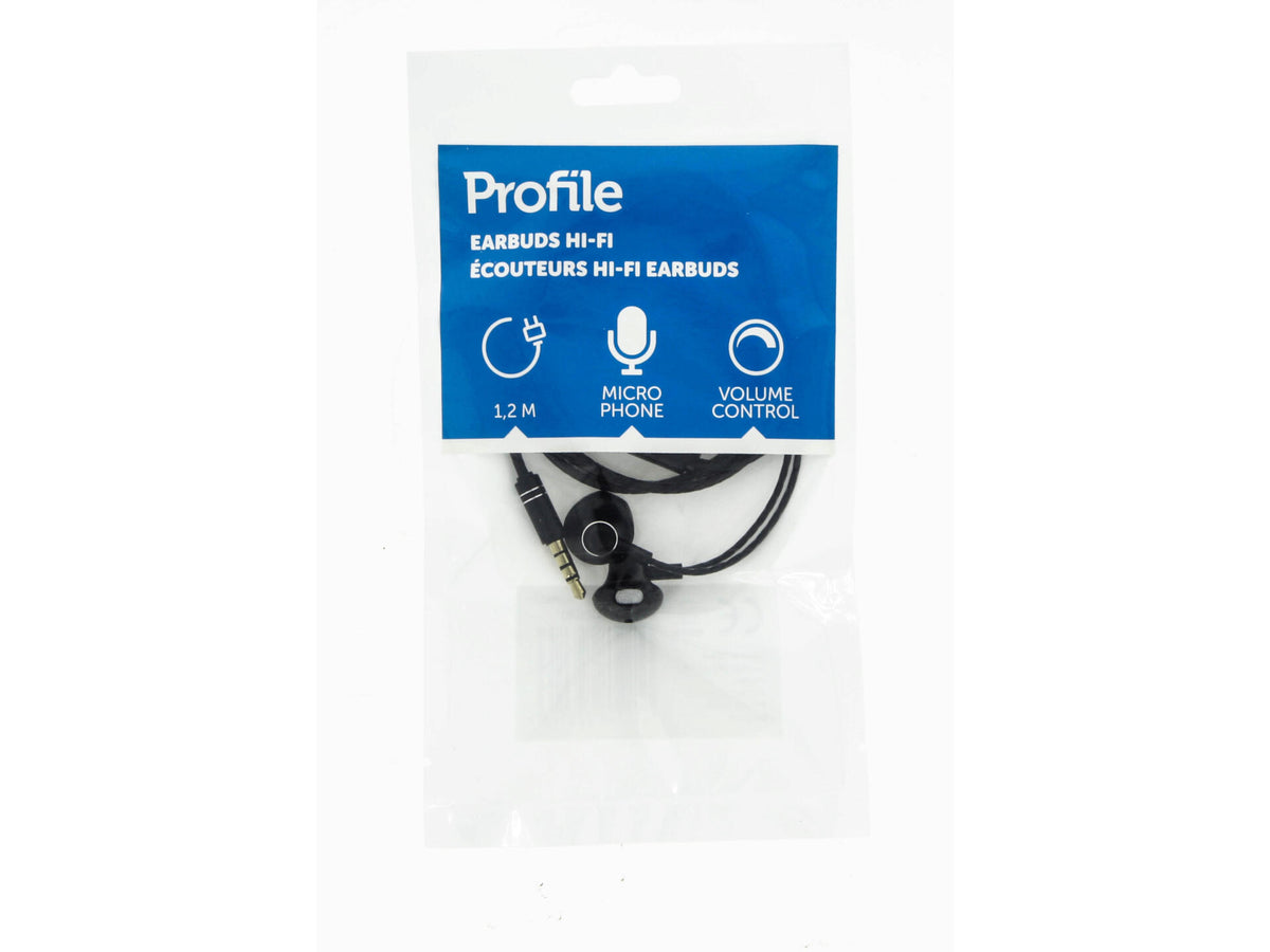 Profile hoofdtelefoon in-ear zwart