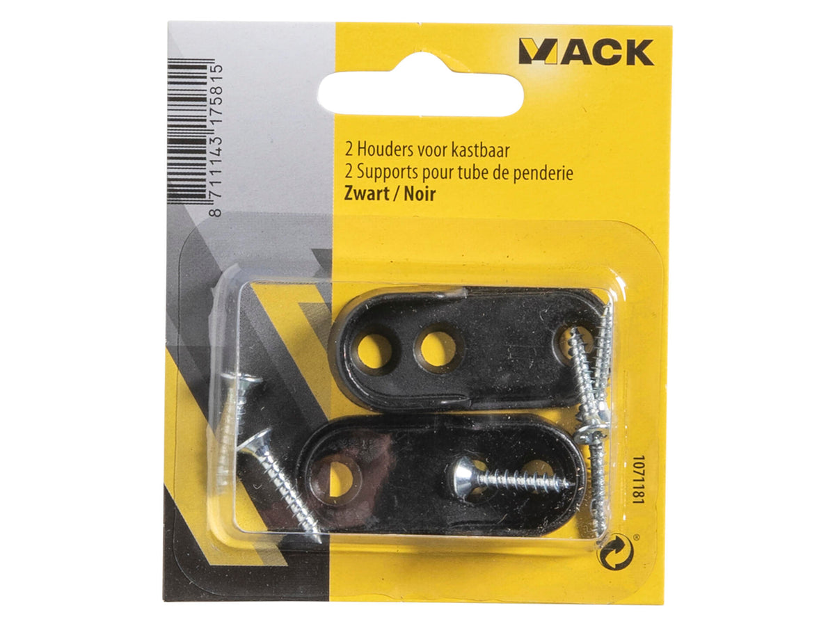 Mack houder voor kastbaar zwart 2 stuks