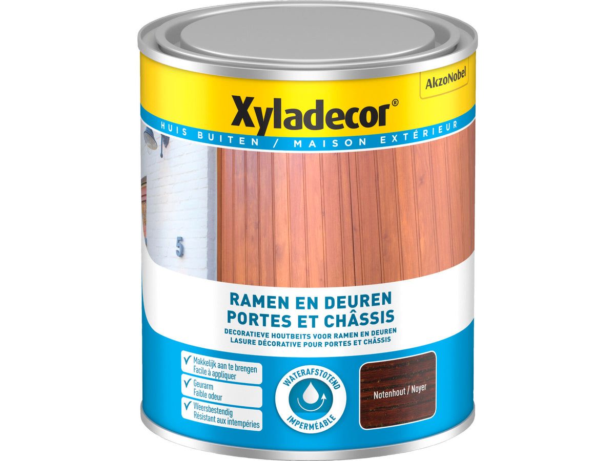 Xyladecor houtbeits ramen & deuren 0,75l notenhout