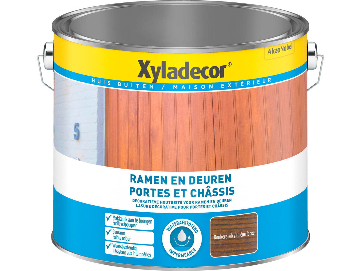 Xyladecor houtbeits ramen & deuren 2,5l donkere eik