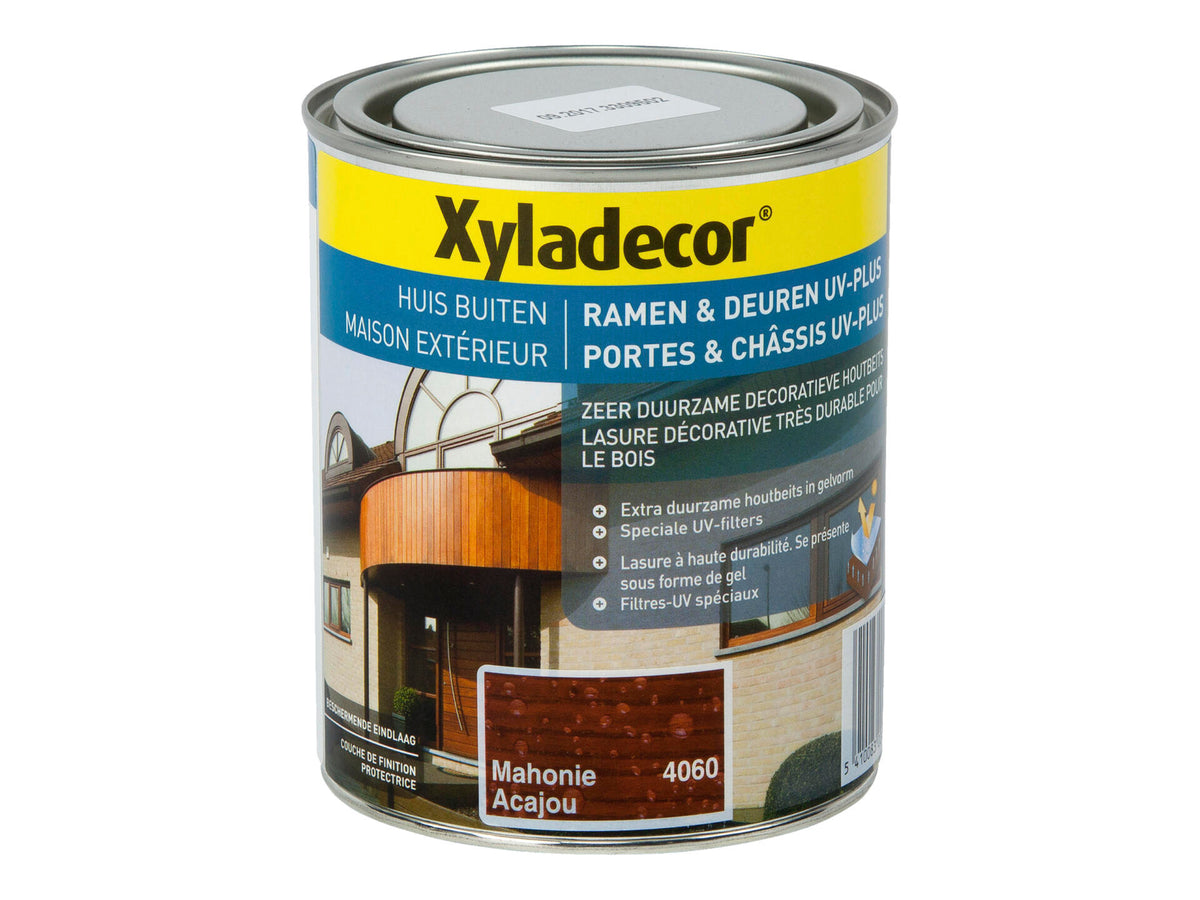 Xyladecor houtbeits ramen & deuren UV-plus 0,75l mahonie